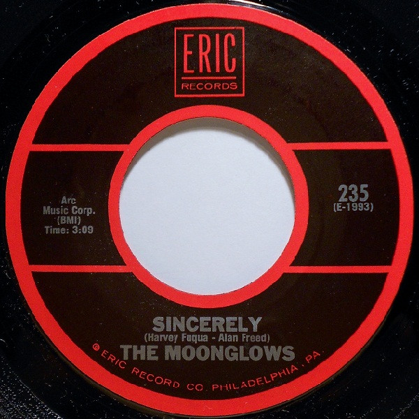  Moonglows -- Sincerely, 1954 (M) 45 rpm record, $8.50 - Click for bigger image and more info 