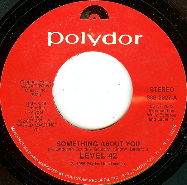  Level 42 -- Something About You/ Coup D'Etat, 1986 (M-) 45 rpm record with factory sleeve, $8.00 - Click for bigger image and more info 