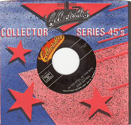  Five Satins -- In The Still Of The Nite/ The Jones Girl, 1956 (M) 45 rpm record with factory sleeve, $10.00 - Click for bigger image and more info 