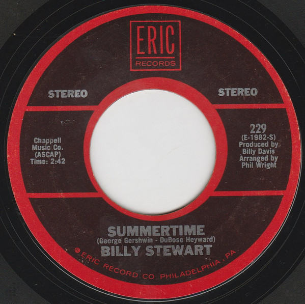  Billy Stewart -- Summertime, 1966 (M) 45 rpm record with factory sleeve, $10.00 - Click for bigger image and more info 