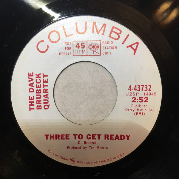  Dave Brubeck Quartet -- Three To Get Ready/ Who's Afraid, 1966 (M-) 45 rpm record, $12.00 - Click for bigger image and more info 