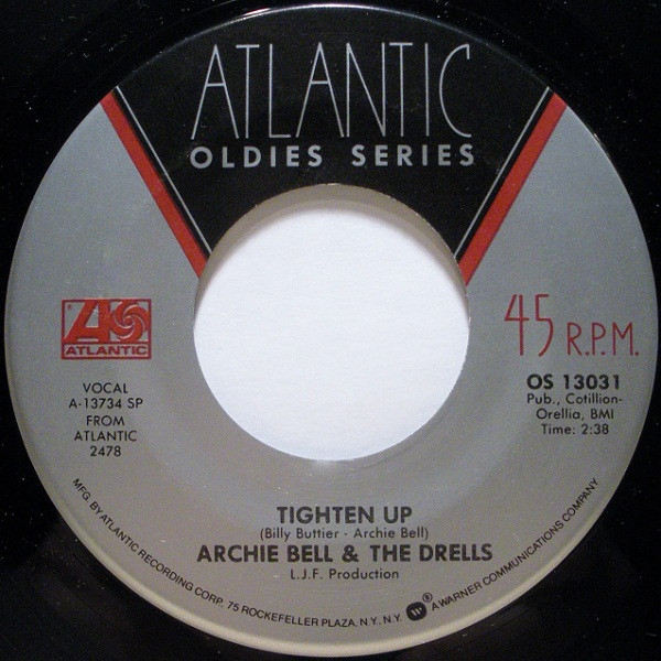  Archie Bell & the Drells -- Tighten Up, Pt. 1, 1968 (M) 45 rpm record with factory sleeve, $10.00 - Click for bigger image and more info 