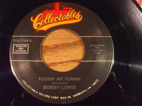  Bobby Lewis -- Tossin' And Turnin'/ Oh Yes, I Love You, 1961 (M) 45 rpm record, $7.00 - Click for bigger image and more info 