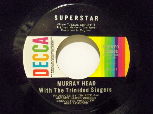  Murray Head -- Superstar/ John Nineteen Forty-One, 1970 (M-) 45 rpm record, $7.00 - Click for bigger image and more info 