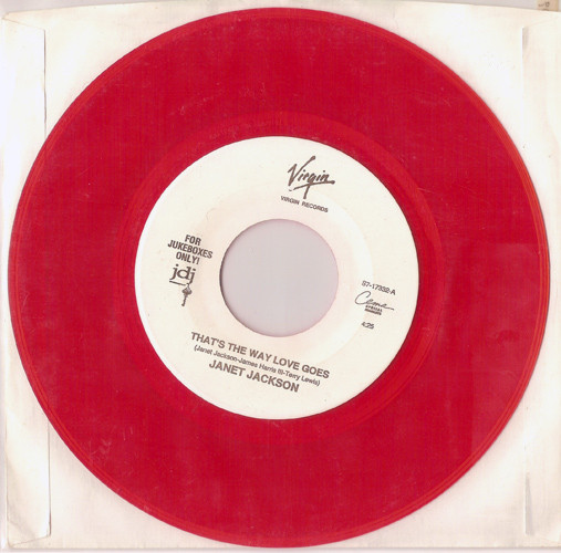  Janet Jackson -- That's The Way Love Goes, 1993 (M) 45 rpm record, $18.00 - Click for bigger image and more info 