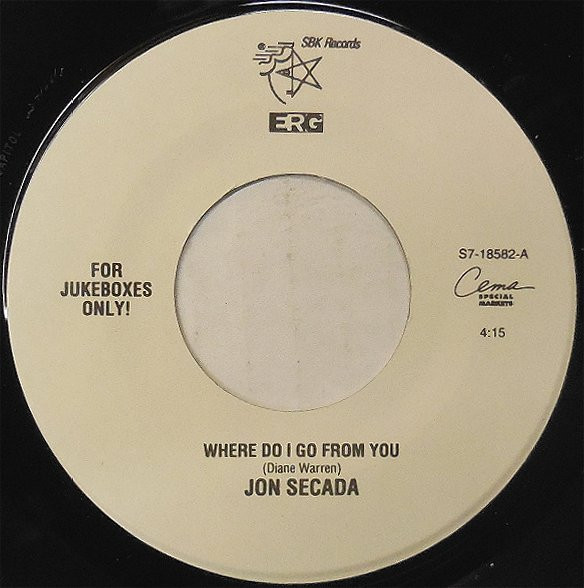  Jon Secada -- Where Do I Go From You/ A Donde Voy, 1995 (M) 45 rpm record, $5.00 - Click for bigger image and more info 