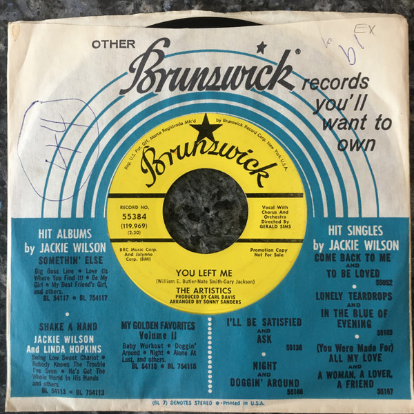  You Left Me/ Lonely Old World 45 Record 